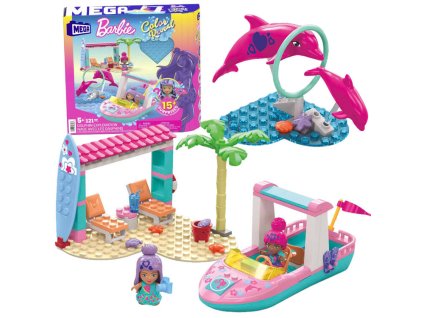 218128 stavebnice 121 dilku mega barbie color reveal dobrodruzstvi s delfiny