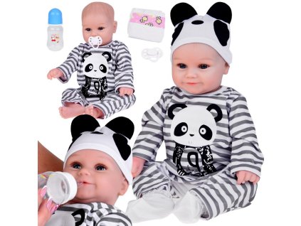 pol pl Urocza miekka Lalka Chlopiec 45cm jak zywa ubrana kombinezon Panda ZA5358 21398 10
