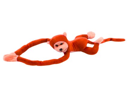 220090 2 plysova opicka se zvukovymi efekty 80 cm oranzova