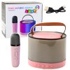 pol pl Zestaw Do Karaoke Glosnik Mikrofon Bezprzewodowy K52 RGB Bluetooth Rozowy 24546 1