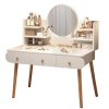 pol pl Toaletka Kosmetyczna Z Lustrem Trzy Szuflady Biala 100x40x120cm 25233 1