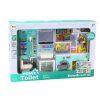 Set de joacă pentru baie 4 în 1, duș, toaletă, mașină de spălat și accesorii
