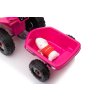 Dětská elektrická čtyřkolka s přívěsem růžová09