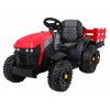 Dětský elektrický traktor Farm s přívěsem červený01