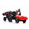 dětský elektrický traktor s vlečkou červený2