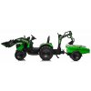 dětský elektrický traktor s vlečkou zelený06