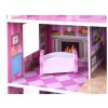 Dřevěný domeček pro panenky s LED osvětlením růžový11