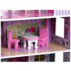 Dřevěný domeček pro panenky s LED osvětlením růžový12