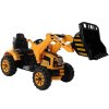 elektrický traktor s radlicí žlutý (2)