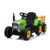 Elektrický traktor s vlečkou zelený1