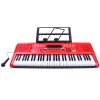 203852 1 klavesy keyboard s mikrofonem 61 klaves cervene