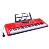 203852 5 klavesy keyboard s mikrofonem 61 klaves cervene