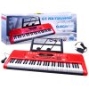 203852 klavesy keyboard s mikrofonem 61 klaves cervene