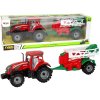 Tractor roșu cu pulverizator