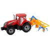 198861 1 traktor s trecim pohonem a se shrnovacem sena cerveny