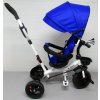 Triciclu T4 R-Sport albastru cu roți EVA, rotație de 360 ​​de grade, frână, roată liberă