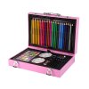 Set de artă mare într-o valiză 145 de elemente unicorn roz
