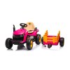 Dětský elektrický traktor BBH 030 s přívěsem růžový22