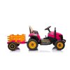 Dětský elektrický traktor BBH 030 s přívěsem růžový09
