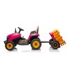 Dětský elektrický traktor BBH 030 s přívěsem růžový15