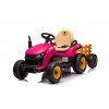 Dětský elektrický traktor BBH 030 s přívěsem růžový03
