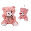 Pandantiv ursuleț roz de pluș 10 cm