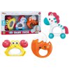 Set jucarii pentru bebelusi, zornaie, dinti, zebra, crab, vulpe, 3 buc