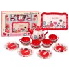 Set pentru cafea si cesti de ceai tava ceainic Red cafe 15 piese