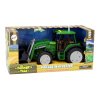213007 2 velky zeleny zemedelsky traktor s bagrem svetly a zvuky