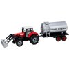 213010 1 zemedelsky traktor s bagrem a cisternou cerveny s pohonem