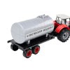 213010 2 zemedelsky traktor s bagrem a cisternou cerveny s pohonem