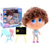 Papusa Tymek cu set de scoala - tabla si masa