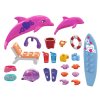 Kit de constructie 121 piese MEGA Barbie Color Reveal Adventure cu delfini