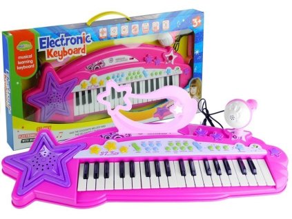 Klaviatura za orgle 37 tipk MP3 mikrofon roza