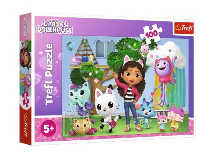 Puzzle 100 kosov Gabin's cat house Trefl 16464