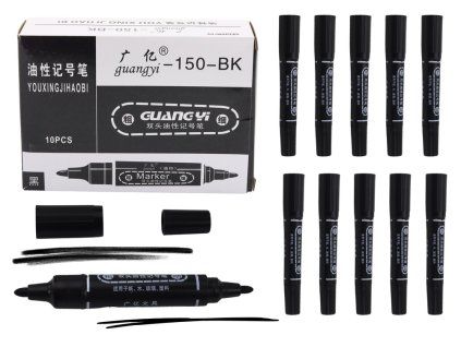 224652 sada oboustrannych vodeodolnych cernych fixu 10 ks