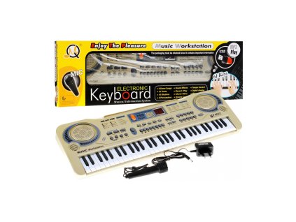 bezowy keyboard dla dzieci 5 mikrofon nagrywanie usb mp3 model nr 811 (5)