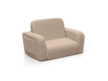 Dětské rozkládací pěnové křeslo LUMI TEDDY (Barva Light Beige)