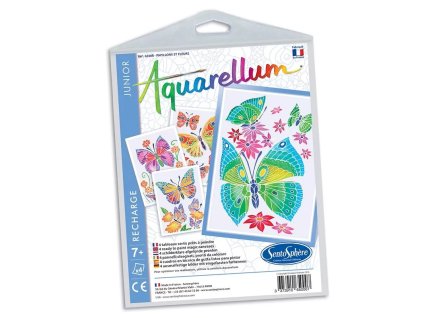 240696 sada obrazku akvarely junior motyli a kvetiny