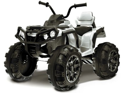 Otroški štirikolesnik na akumulator z daljinskim upravljanjem, EVA kolesa, bela.