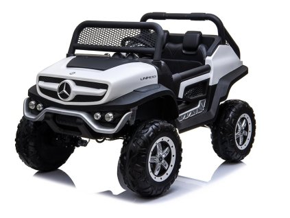 mamido Dětské elektrické autíčko Mercedes Unimog 4x4 bílé 1