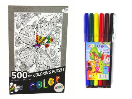 198507 puzzle k vymalovani motyl 500 dilku