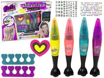 Set za risanje nohtov 4 flomastri