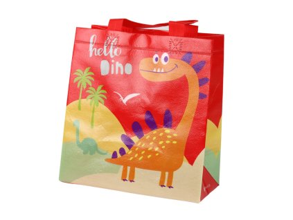 Darilna vrečka Dinosaur 23 cm x 21,5 cm x 11 cm rdeča