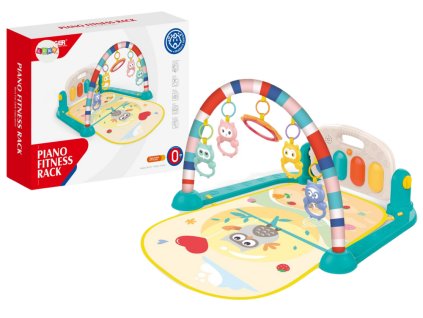 Telovadna podloga za dojenčke s glasbenim klavirjem in sovo z zvoki