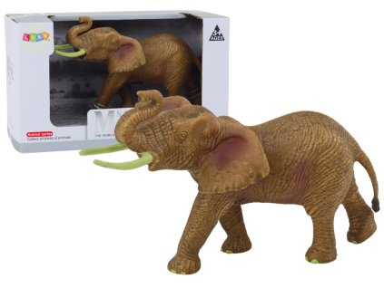 212518 kolekcionarska figurka africkeho slona se zvednutym chobotem safari