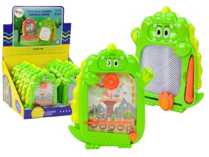 Risalna tabla 2v1 žepna igra dinosaur zelen.