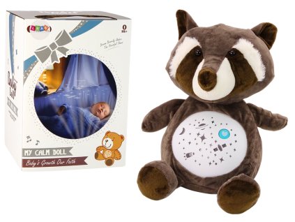 Plišasti medvedek z uspavalnimi lučmi in zvoki, nočni in dnevni režim szop