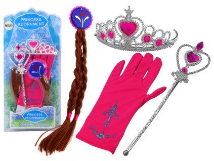 Set dodatkov za malo princeso – palica, rokavice, krona, kitke
