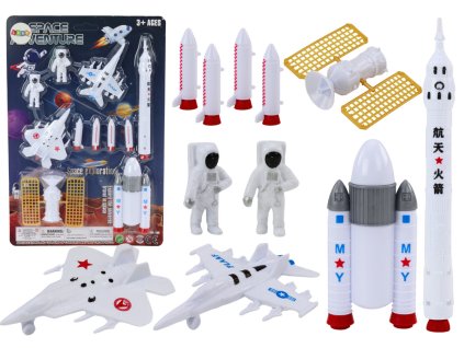Komplet vesoljskih figuric Astronavti in rakete 11 delov